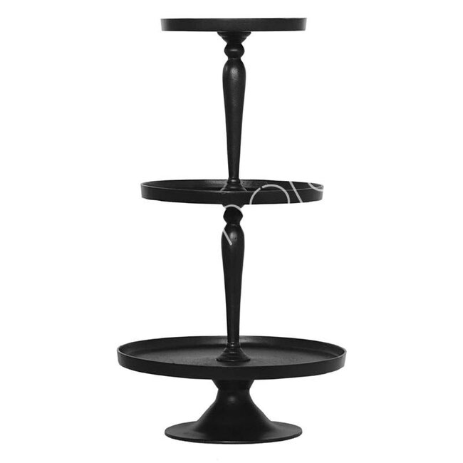 Etagere 3-laags ALU RAW/ZWART 51x51x89