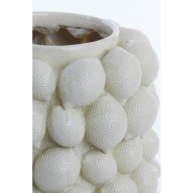 Light & Living Vaas deco Ø17,5x14 cm LEMON licht geel