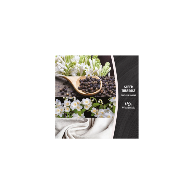 Woodwick Sheer Tuberose Ellipse WoodWick© HearthWick Flame© 50h