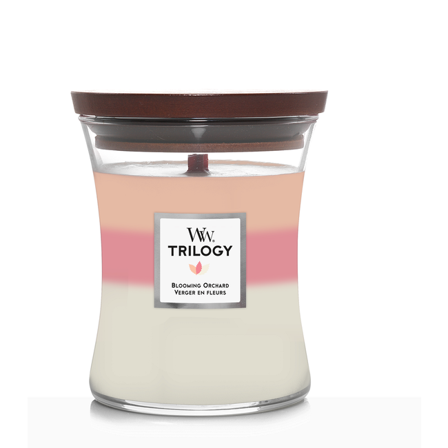 Woodwick Trilogy Blooming Orchard Medium Candle WoodWick© 60h.
