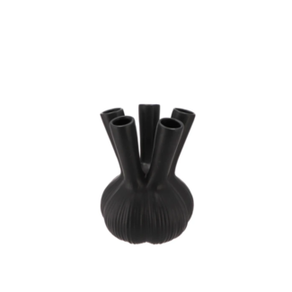 Aglio straight black vase 13x13x17cm