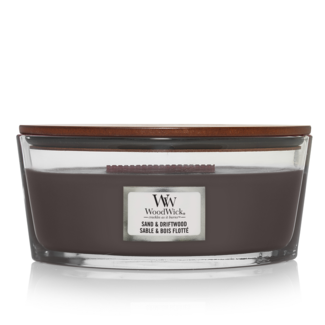 Woodwick Sand & Driftwood Ellipse WoodWick© HearthWick Flame© 50h