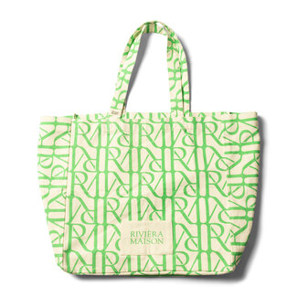Riviera Maison RM Monogram Tote Bag green