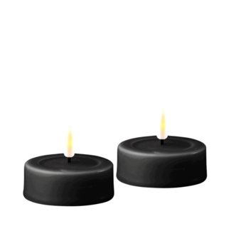 Deluxe Homeart Black LED Tealights Black groot Ø6,1cmx4,5cm 2 pcs