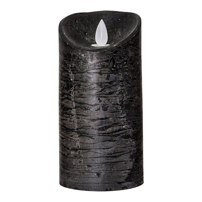 PTMD LED Candle rustic black Ø7,5x15 cm