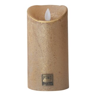 PTMD LED Light Candle rustic gold moveable flame M