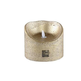 PTMD LED Light Candle rustic gold Ø12,5x10 cm XL