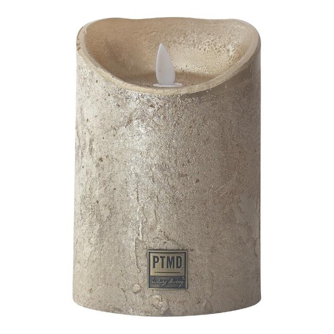 PTMD LED Light Candle rustic gold moveable flame L