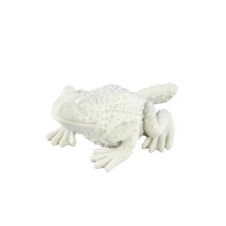 PTMD Bjork White flocking poly statue frog