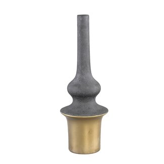 PTMD Diani Grey ceramic pot gold base round taps L