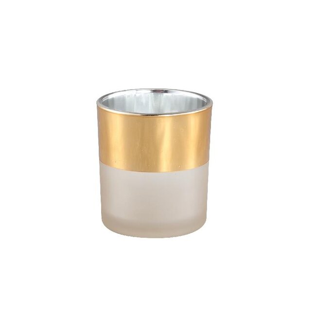 PTMD Genoa Gold glass tealight gold border XS