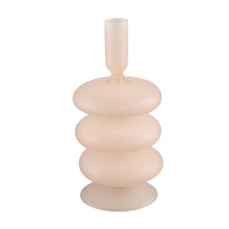 PTMD Berres Beige glass candleholder shaped layers L