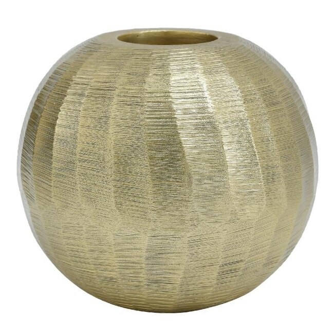 PTMD Kikie Gold aluminium candle holder sphere M