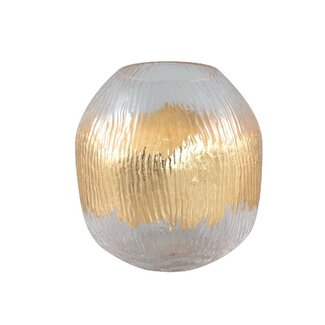 PTMD Lucky Gold glass vase belly round M
