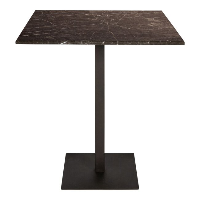 PTMD Plaza marble brown and black bistrotable square