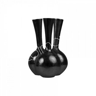 Colmore Vase 3/mouth ALU RAW/MATT BLACK 15x15x23