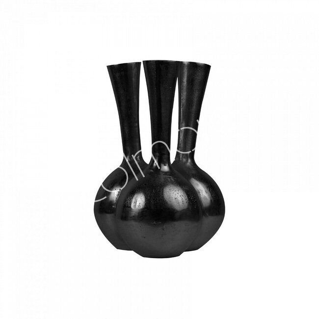 Colmore Vase 3/mouth ALU RAW/MATT BLACK 15x15x23