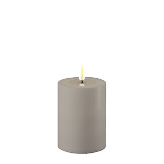 Deluxe Homeart Grey Outdoor Real Flame LED Candle Ø 7,5x10 cm