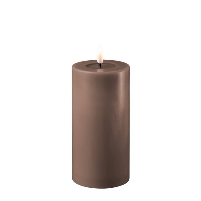 Deluxe Homeart Mocca Real Flame LED Candle Ø7,5 x15cm
