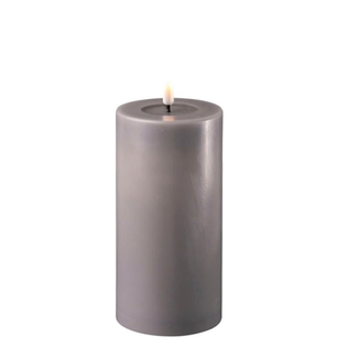 Deluxe Homeart Grey Real Flame LED Candle Ø7,5 x15cm