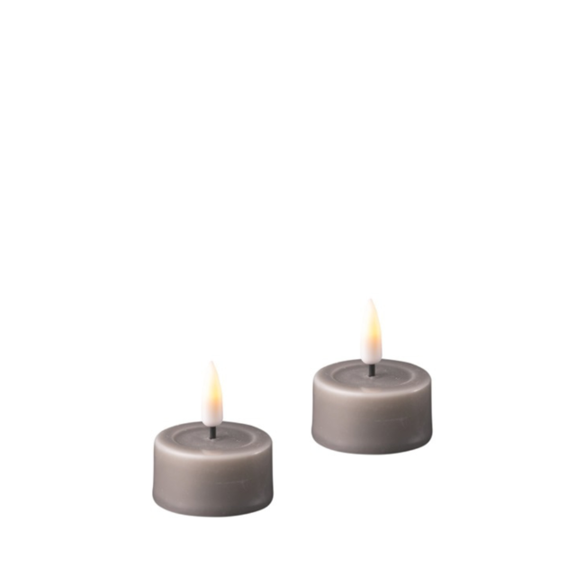 Deluxe Homeart Grey LED Tealights  Ø4cm x1.5cm 2 pcs