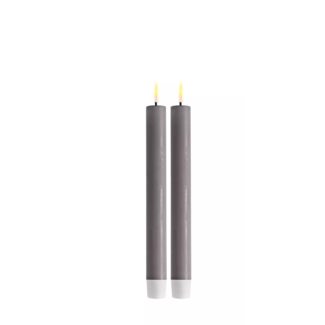 Deluxe Homeart Grey LED Dinner Candle 2 stuks Ø9.2,2 x 24 cm