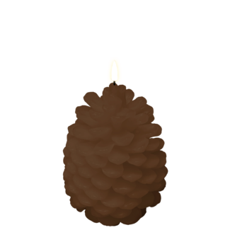 Deluxe Homeart Pine Cone Candle Brownn LED Candle Ø 14 x 19cm