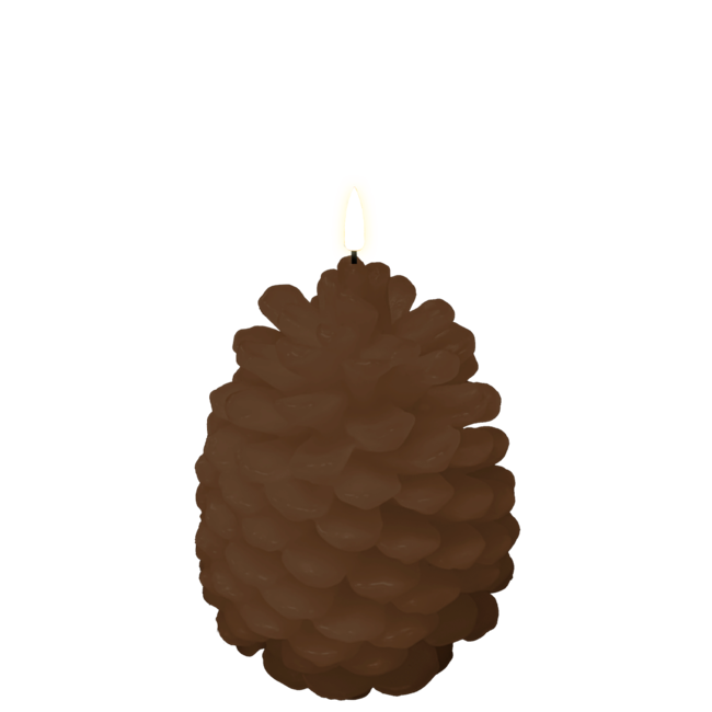 Deluxe Homeart Pine Cone Candle Brownn LED Candle Ø 14 x 19cm