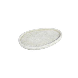 PTMD Seon White cement egg shaped plate S