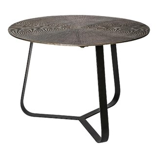 PTMD Kae Gold alu black iron round sidetable M