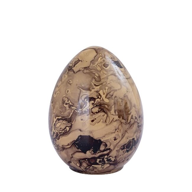 PTMD Rowana Brown glass deco egg marble S