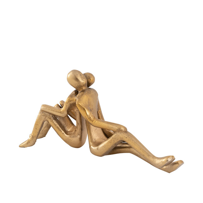 PTMD Taylan Gold casted alu statue sitting couple