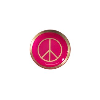 Gift Company Love Plate S, Peace round Neon Pink