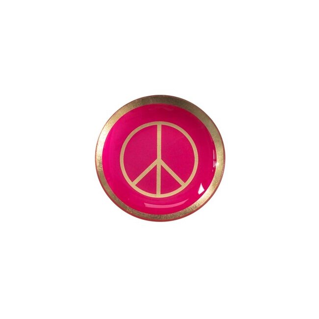 Gift Company Love Plate S, Peace round Neon Pink