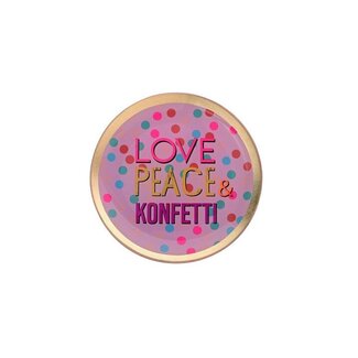 Gift Company Love Plate M, Love, Peace & Konfetti, Round Pink
