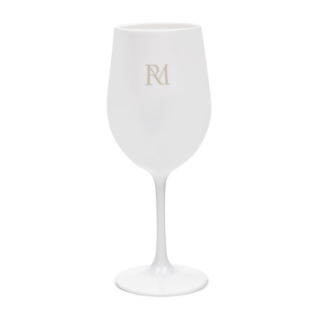 Riviera Maison Wijnglas RM Monogram outdoor wit