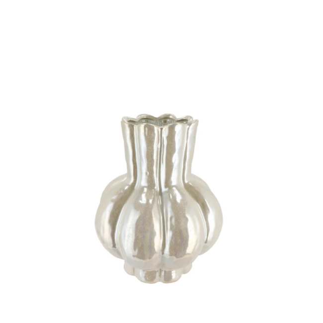 Garlic pearl low vase 21x25cm
