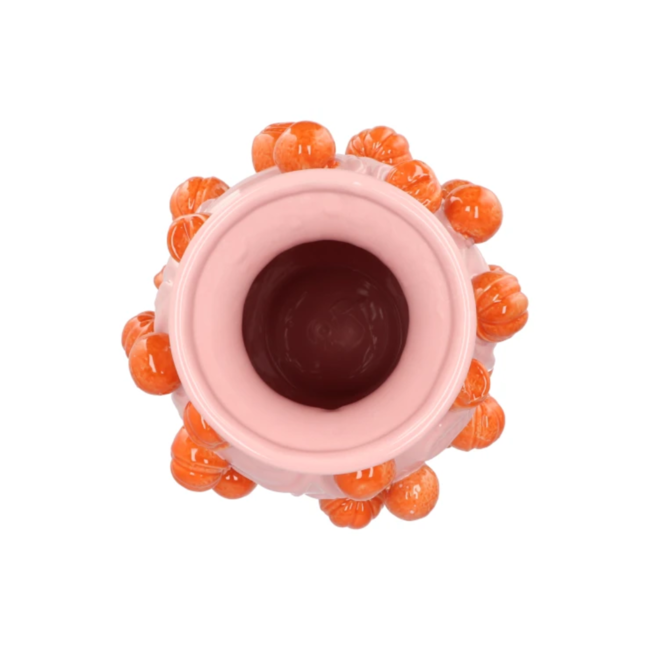 Fruitvaas licht roze met mandarijntjes 24x38cm