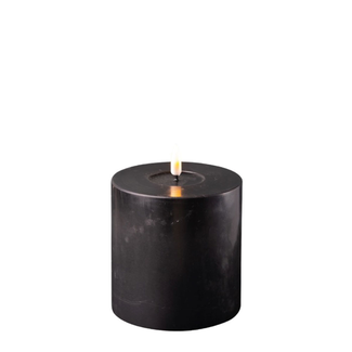 Deluxe Homeart Black Real Flame LED Candle Ø10x10cm