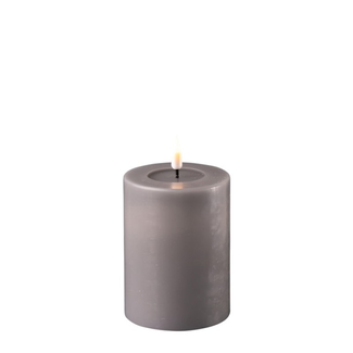 Deluxe Homeart Grey Real Flame LED Candle Ø7,5 x10cm