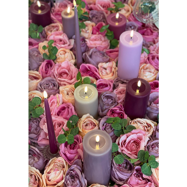 Deluxe Homeart Lavendel Real Flame LED Candle Ø7,5 x15cm