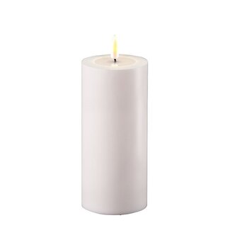 Deluxe Homeart White Outdoor LED Candle Ø 7,5x15 cm