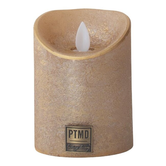 PTMD LED Light Candle rustic gold moveable flame S