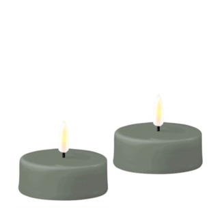 Deluxe Homeart Salvie Green LED Tealights groot Ø6,1cmx4,5cm 2 pcs