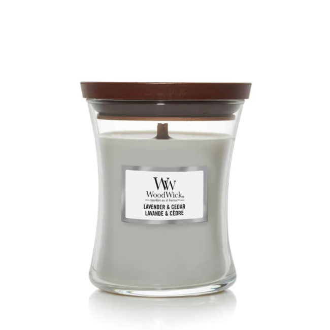 Woodwick Lavender & Cedar Medium Candle WoodWick© 60h.