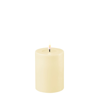 Deluxe Homeart Cream Real Flame LED Candle Ø7,5 x10cm