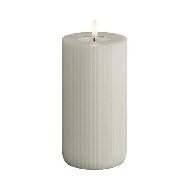 Deluxe Homeart Sand Solid Stripe Candle 8 * 15 cm Real Flame