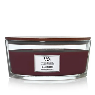 Woodwick Black Cherry Ellipse WoodWick© HearthWick Flame© 50h