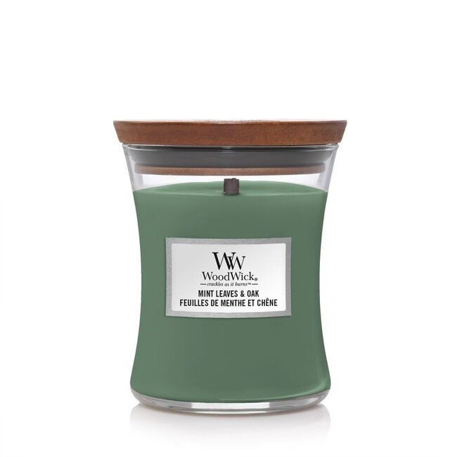 Woodwick Mint Leaves & Oak Medium Candle WoodWick© 60h.