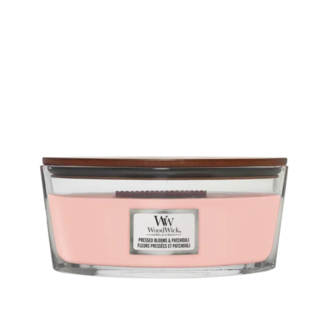 Woodwick Pressed Blooms & Patchouli Ellipse Candle WoodWick© HearthWick Flame© 50h
